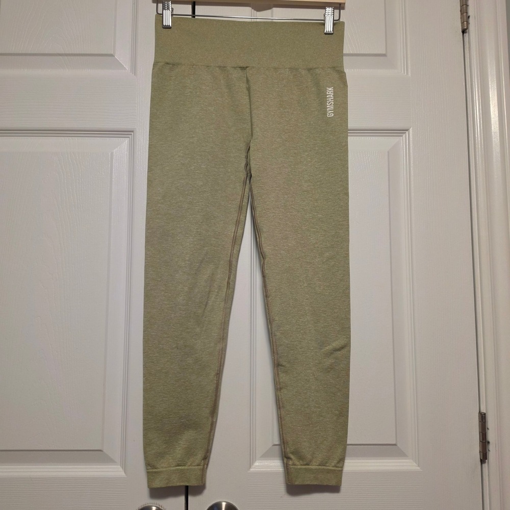 Gymshark Vital Seamless High Waisted Marl Leggings Olive Green Large